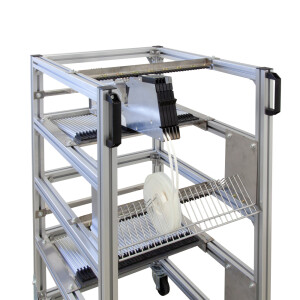Feeder storage trolley w.Reel-holder suitable for...